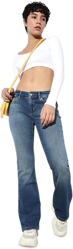 Femme Onlblush LW Flared DNM Rea1303 Noos Jeans, Medium Blue Denim, M / 34L EU