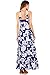 Ayliss Women's Halter Strap Maxi Dress Navy Blue with White Flower Elegant Dress,M