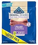 Blue Buffalo Dental Bones Natural Adult Dental Chew Dog Treat Large 36-oz Bag