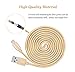 iPhone Charger, Generic 3Pack 3ft 6ft 10ft Nylon Braided iPhone Charger Cable Sturdy and Tangle-Free with Aluminum Connector Charge and Sync Cord for iPhone SE 6s 6 Plus 5s, iPad Air Mini Pro - Gold