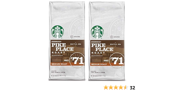 Amazon.com: Starbucks Pike Place Café molido tostado medio (40 oz.) :  Comida Gourmet y Alimentos