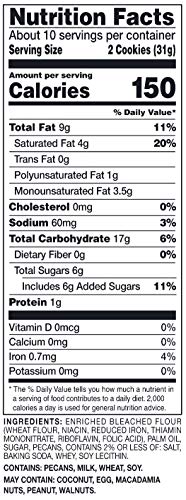 AMAZON BRAND – HAPPY BELLY PECAN SHORTBREAD, 11.3 OUNCE (PACK OF 1)