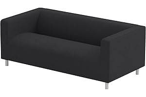 SOFA PRO The Klippan Loveseat Cover Replacement is Custom Made Compatible for IKEA Klippan Loveseat Slipcover, A Sofa Cover Replacement. Cover Only! (Flax Black)