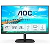 AOC 27B2DA - 27 Inch FHD Monitor, 75Hz, 4ms, IPS, LowBlue mode, Slim Design , FlickerFree, Speakers (1920x1080 @ 75Hz…