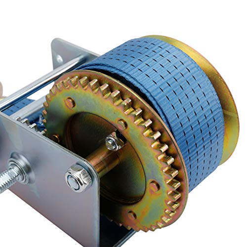 BTSHUB 2500lbs/1134kg Hand Winch with Hook, Heavy Duty Hand Gear Winch, Polyester Strap with Hook, for ATV Boat - Image 8