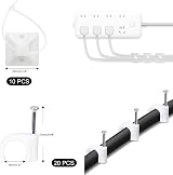Soulwit 200Pcs Cable Management Kit 4 Sleeves 37 Clips 7 Holders 100 Ties view 8