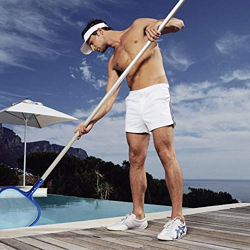 FLY HAWK Swimming Pool Leaf Skimmer Net, 10 Ft Fine Mesh Netting with Heavy Duty Connecting Stainless Steel Pole for Fast Cleaning Spas & Ponds Debris