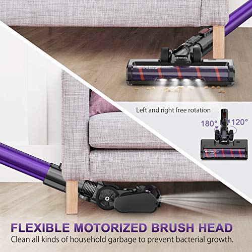 ONSON Cordless Vacuum, Stick Vacuum Cleaner with 20Kpa Super Suction