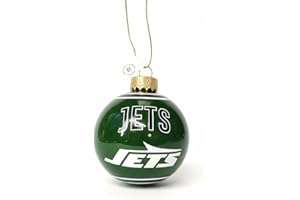 FOCO NFL Glass Ball Ornament - Limited Edition Christmas Ball Ornament - Show Your Team Spirit with Officially Licensed Fan Gear (New York Jets)