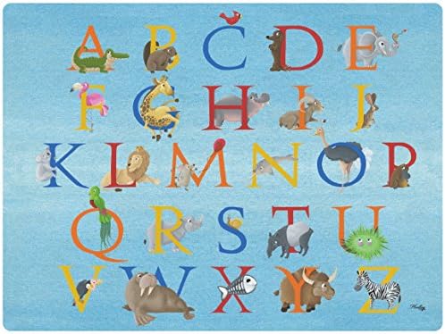 Hadley Table ALPHABET ZOO Hard Placemats, RECTANGLE, SET OF 4