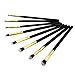 Makeup Eye Brush Set - Eyeshadow Eyeliner Blending Crease Kit - 8 Essential Makeup Brushes - Pencil, Shader, Tapered, Definer -Make You Look Flawless (Golden)