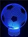 AZALCO 3D Illusion LED Night Lamp Soccer 16 Color Change with Build-in Battery