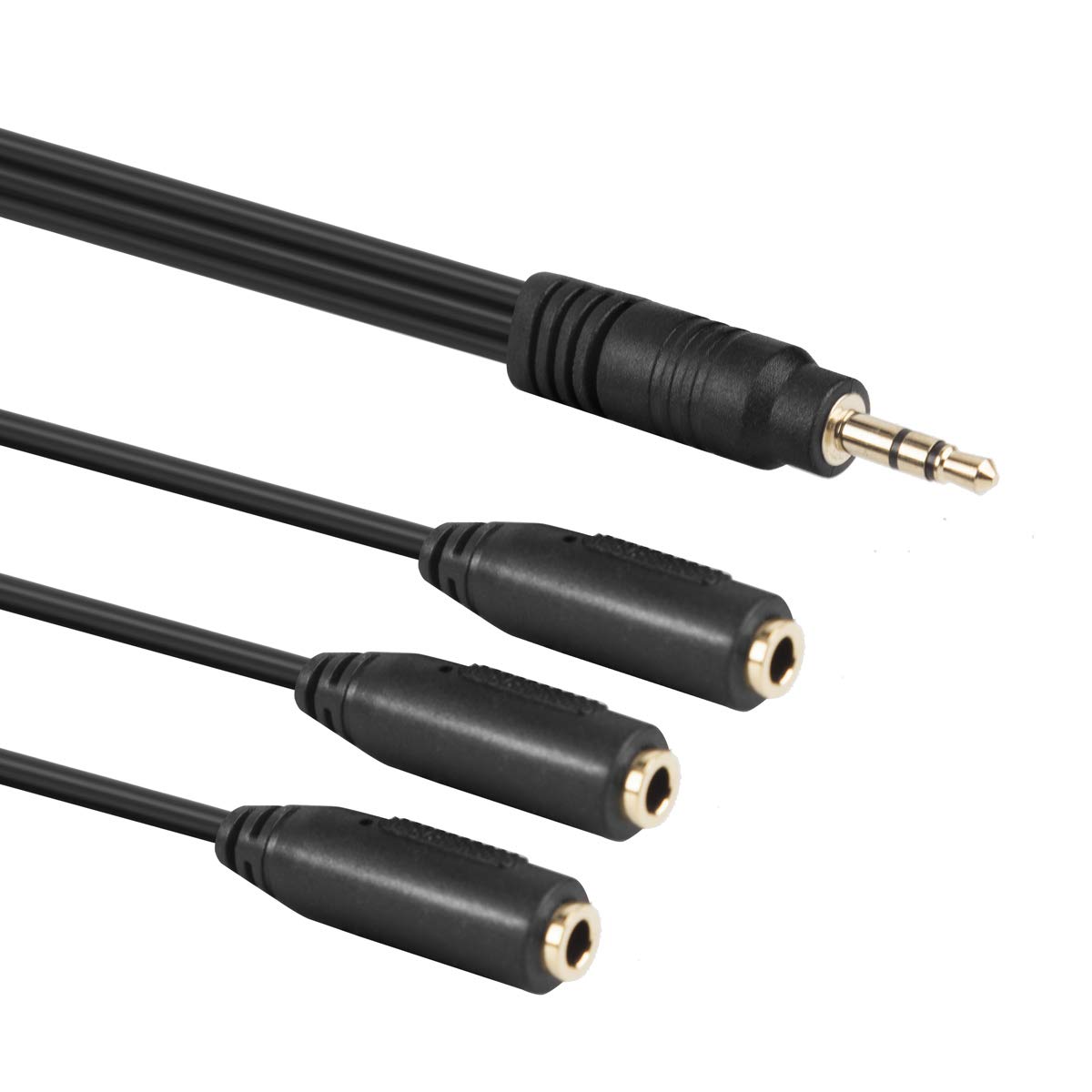 3.5mm (1/8") Male to 3x Female Stereo Splitter Audio Cable, 3-ring / 4-pole stereo audio splitter cableGold-Plated 30cm