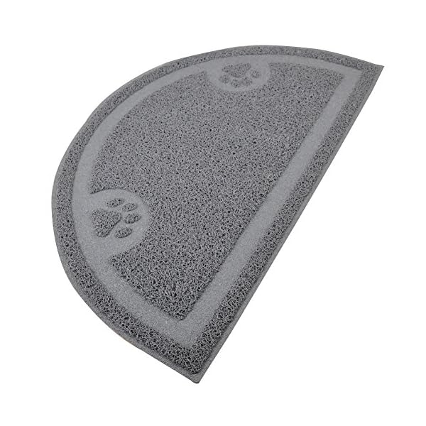 DM Cat Paw Print - Tappetino per lettiera per lettiera Kitty, a metà cerchio, 60 x 36 cm