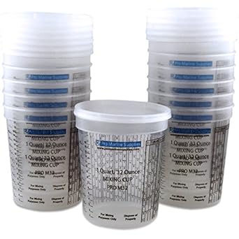 Paint Mixing Cups w/Lids Plastic Measuring Quick Mix (12