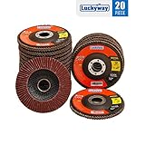 Luckyway 20-Piece 4-1/2 x 7/8 Inch T29 Aluminium Oxide Grinding Wheel Flap Disc, Including 40/60/80/120 Grits