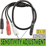 CCTV microphone Audio microphone CCTV audio Surveillance microphone RCA microphone outdoor with High Sensitive Preamp Amplified Pickup Device Mic For External Camera Sound