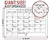 Jumbo Large 2018 Dry Erase Monthly Calendar Set / 36 X 48 Inches, Laminated, Giant Print, Whiteboard / Great for Office, Home, School, Classroom / Comes With 4 Markers, 4 Mounting Strips, and Eraser.