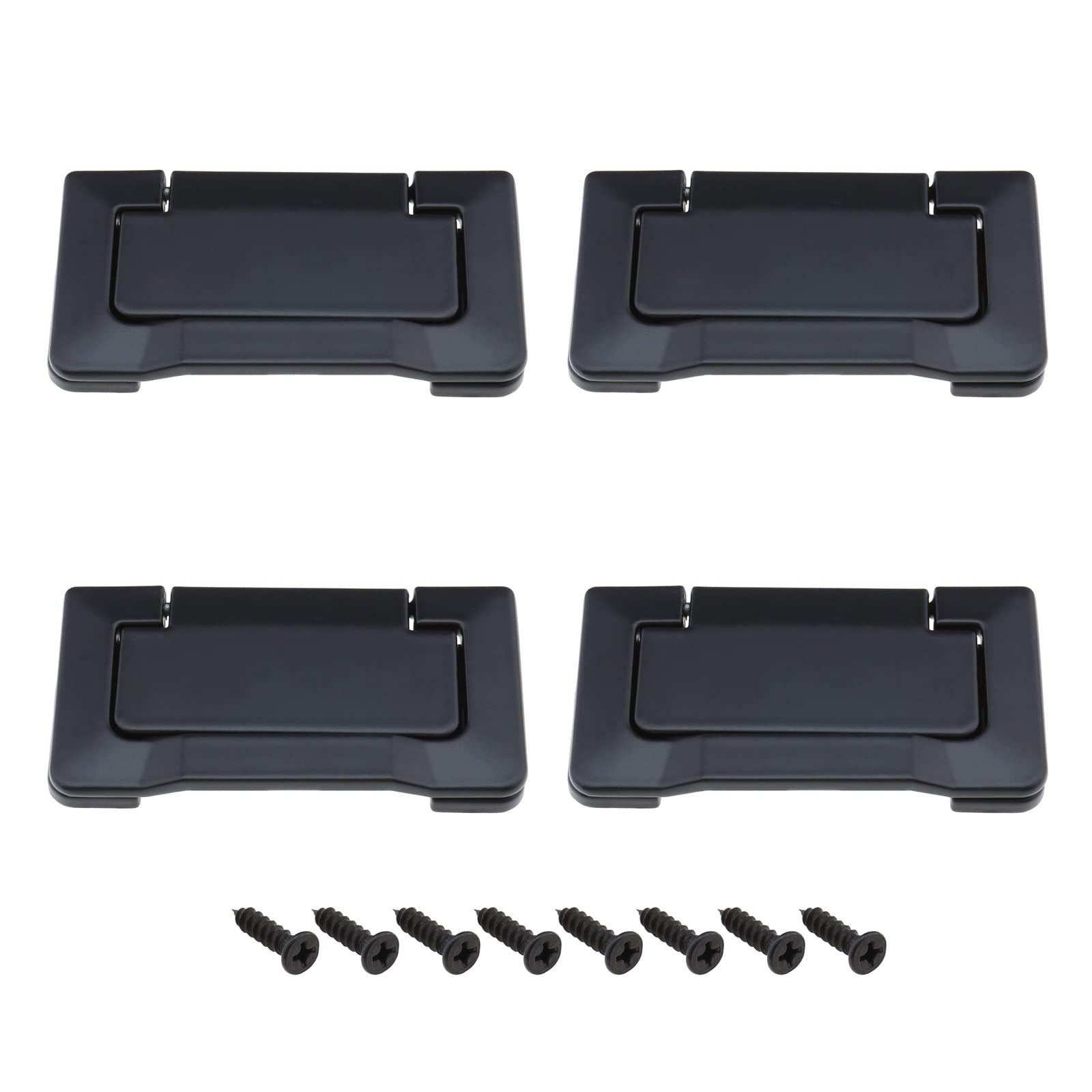Be In Your Mind 4PCS Drawer Pull Handles Flush Ring Pulls Hidden Knobs with Screws Zinc Alloy Furniture Decoration for Closet Cabinet Desk Drawer Bookcase Black