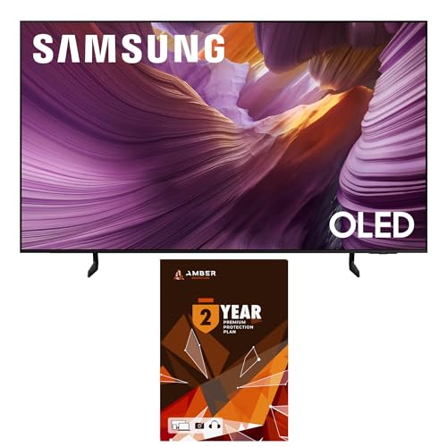 SAMSUNG QN55S85FAFXZA 55 Inch OLED HDR 4K Smart TV with Q-Symphony Pro and 2 Year Amber Protection Plan (2025)