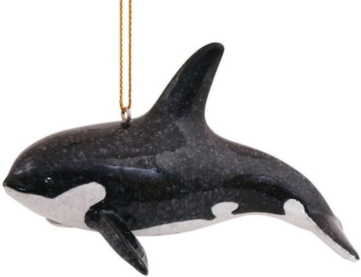 S&C Sea Life Killer Whale Orca Dolphin Hanging Christmas Ornament | Nautical Coastal Beach Decor Tree Decorations | Marine Science Ocean Gifts for Men Women