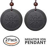 Anti Radiation Shield EMF Neutralizer Negative Ions Energy Pendant Necklace Orgone Pendant (2pack Black)