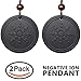 Anti Radiation Shield EMF Neutralizer Negative Ions Energy Pendant Necklace Orgone Pendant (2pack Black)