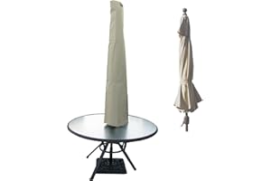 FORMOSA COVERS Premium Tight Weave Outdoor Patio Umbrella Cover - Heavy Duty UV Treated and Water-Resistant Fabric - Fits 7 to 11 feet Umbrellas - Taupe (1)
