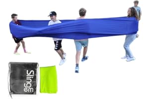 Lumos Products Sling'em (Neon Green) Human Slingshot Game, Large Stretchy Spandex Sensory Band, Team Building, Kids/Adults Outdoor Game.