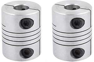 Xnrtop 8mm to 8mm Shaft Coupling 25mm Length 20mm Diameter Stepper Motor Coupler Aluminum Alloy Joint Connector for 3D Printer CNC Machine DIY Encoder (Pack of 2
