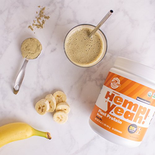 Manitoba Harvest Hemp Yeah! Organic Protein Powder, Unsweetened, with 20g of Complete Plant