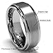 King Will BASIC 8mm White Tungsten Ring Wedding Band Step Edge Brushed Center Any Size 11