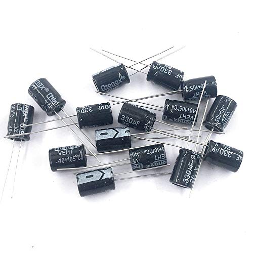 JABINCO 330uF 25V Aluminum electrolytic Capacitor for DIY (Pack of 10) - Thumbnail 2