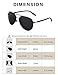 Aviator Sunglasses Mens Women Polarized Black Lens Black Metal Frame Dark 60mm with Case - UV400
