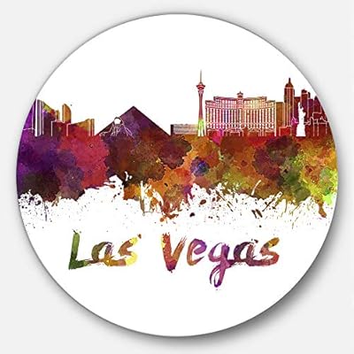 Designart Las Vegas Skyline Cityscape Metal Wall Art 23 X 23 Purple Yellow Red Pink Buy Online At Best Price In Uae Amazon Ae