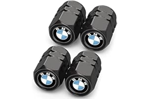 LSLZK8 Tire Valve Caps, Valve Stem Caps Fit BMW X1 X3 X7 X5 X6 1 3 5 6 Series Z4 7 M Series, Alloy Car Tire Caps for Corrosion Resistant Leak-Proof Car Accessories, Black