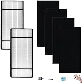 HRF-H1 HEPA Replacement Filter for honeywell air purifier filter replacement. Fits for honeywell h filter HPA050, HPA150, HPA060, HPA160, HHT055, HHT155, 2 HEPA Filters + 4 Pre Filters