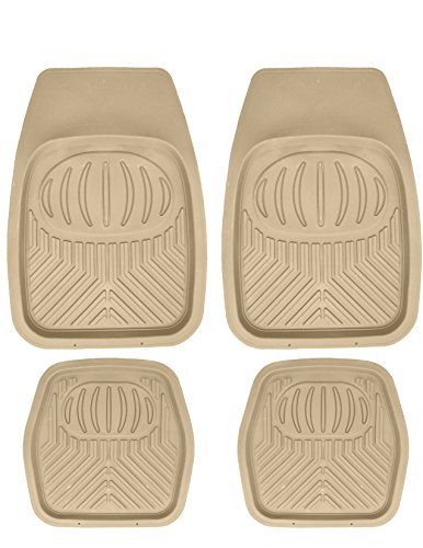 UPC 046076021716, Mann Pack of 4 Front &amp; Rear, Driver &amp; Passenger Seat Ridged Heavy Duty Rubber Floor Car Mats Tobacco