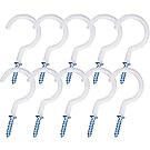 eBoot 10 Pcs 2 Inches Ceiling Hooks Cup Hook Holder, White