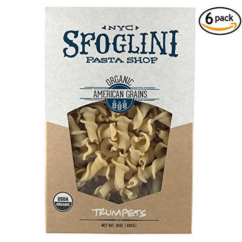 Sfoglini—Organic Durum Semolina Trumpets—Made with Traditional Techniques & Wholesome Organic Grain—Holds Tight to Sauces—6-16oz Boxes