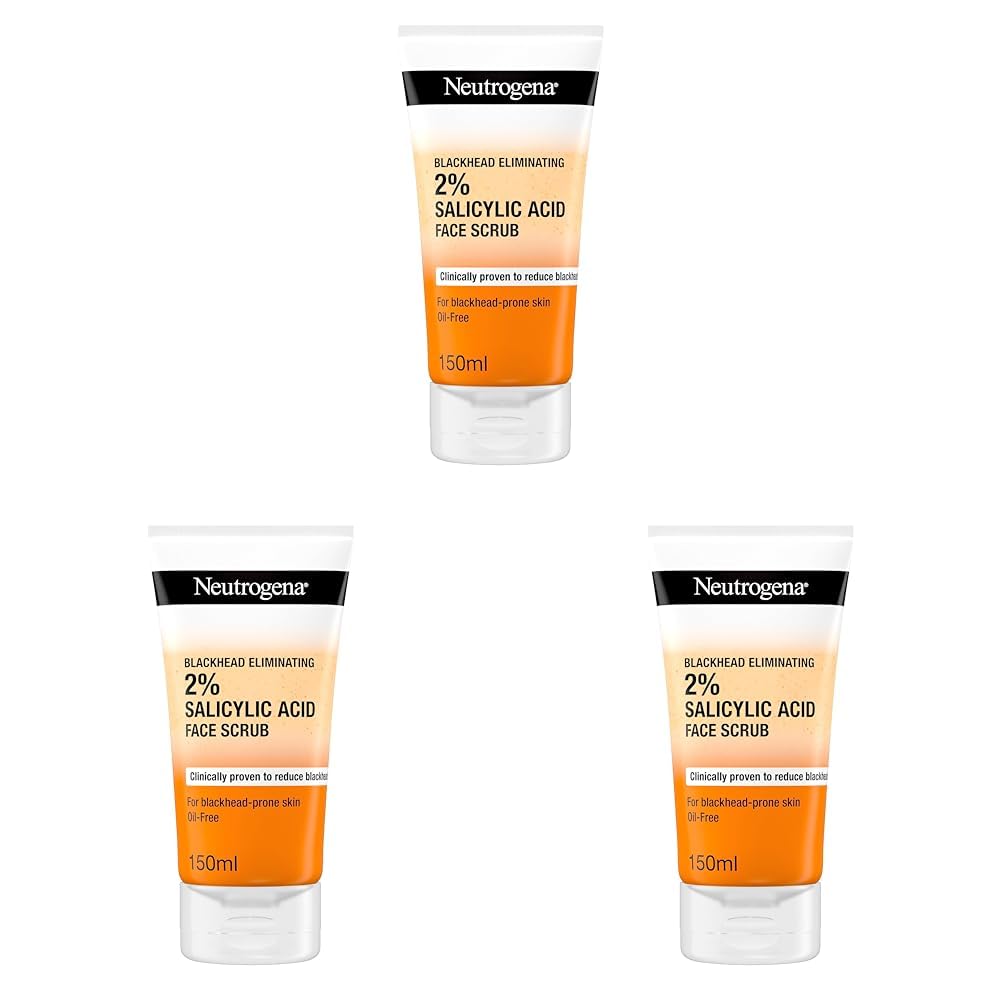 Neutrogena Blackhead Eliminating Facial Scrub, Clear, 150 ml (Pack of 3)