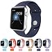 Apple Watch Replacement Band,Teslasz Soft Silicone Replacement Sports Wristbands Straps for Apple iWatch All Models (Dark blue 38 MM)