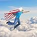 HDE Rubber Latex Eagle Head Face Mask Patriotic US American Flag Cape Costume