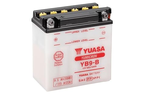 Batterie YUASA YB9-B, 12V/9AH (Maße: 138x77x141) für Piaggio / Vespa LX50 (4T) Baujahr 2010