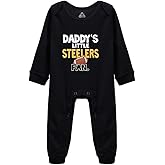 YCICIVDee Baby Boy Girl Bodysuit Daddy's Steelers&Fan White Long Sleeve Newborn Organic Bodysuit 0-24 Months