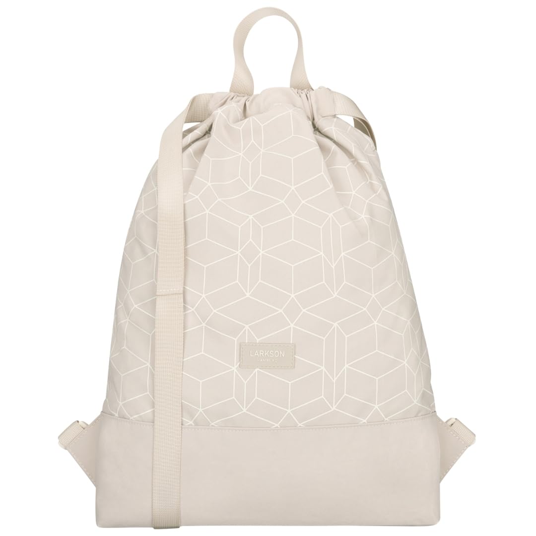 LARKSON Drawstring Bag Women & Men Grey - No 7 - Gym Bag for Girls & Boys - Sports Sack with Inside Pocket - Water-Repellent