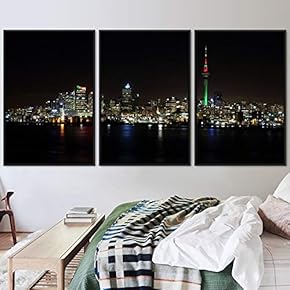 signwin 3 Piece Framed Canvas Wall Art City...