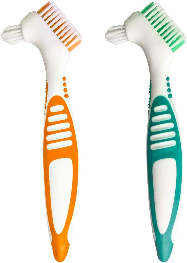 2 Pcs Denture Brush Toothbrush, Deep Cleaning Soft Bristles for Orthodontic Braces, Mouth Guard(Random Color): Health & Personal Care