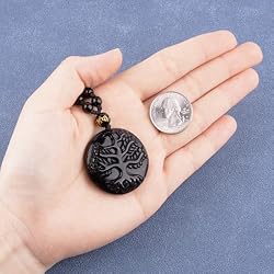 VIKCAUX Black Obsidian Necklace Tree of Life