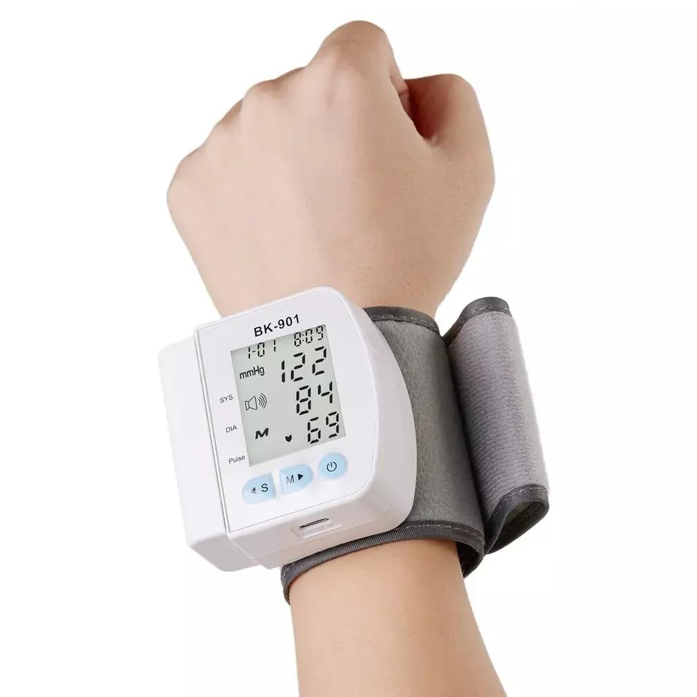 Digital LCD Automatic Wrist Blood Pressure Measurement Pulse Monitor Heart Beat Meter Pulse Oximeter Sphygmomanometer